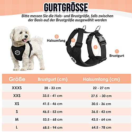 SlowTon Hundegeschirr für Hunde, No Pull Sicherheitsgeschirr Kleine Mittlere Hunde Brustgeschirr Dog Harness Weich Gepolstert Atmungsaktiv