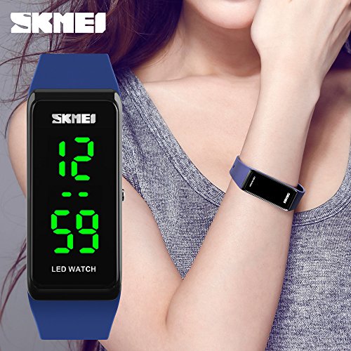 Unisex Digital Watch Waterproof Sport Square LED Electronic Silicone Bracelet Watch for Men Women Adults3