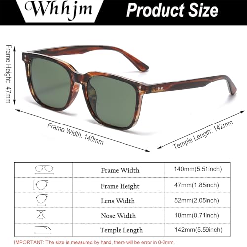 Image of Polarized Square Sunglasses for Men Ultralight Classic Retro Square Driving Shades UV400 Protection Sun Glasses