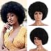 Afro Wigs for Black Women 70s, Afro Curly Wigs for Black Women Large Bouncy and Soft Natural Looking Full Wigs for Daily Party Cosplay Costume (Natural black)