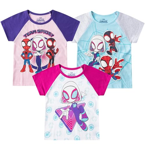 Marvel Spidey & His Amazing Friends Girls 3 Pack Short Sleeve T-Shirt for Toddler