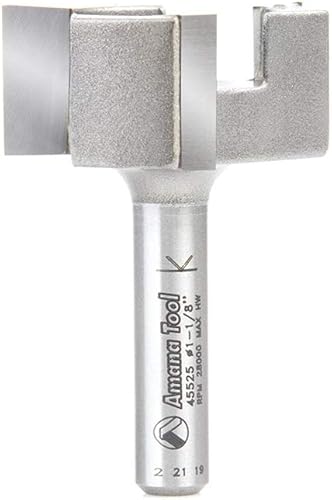 Amana Tool 45525 punta de carburo 1-18 de diámetro x 12 CH x 14 Shk x 1-1932 de largo para superficie y aplanamiento de 3 flautas de enrutador