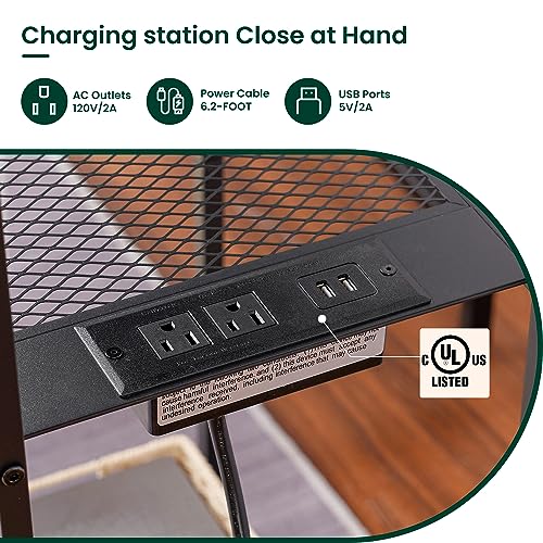 Tall-Side-Table-with-Charging-Station-End-Table-Set-of-2-3-Tier-Telephone-Table-Small-Table-Night-Stand-for-Small-Spaces-Living-Room-Bedroom-Greige-and-Black-JET001CSG2 Tall Side Table with Charging Station End Table Set of 2 3 Tier Telephone Table Small Table Night Stand for Small Spaces Living Room Bedroom Greige and Black JET001CSG2