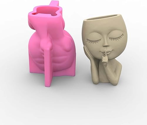 Miniatura 3 de Grainrain Moldes de maceta de hormigón de elefante de animales suculentos, jarrón de silicona de cactus, moldes de soporte para candelabros, molde