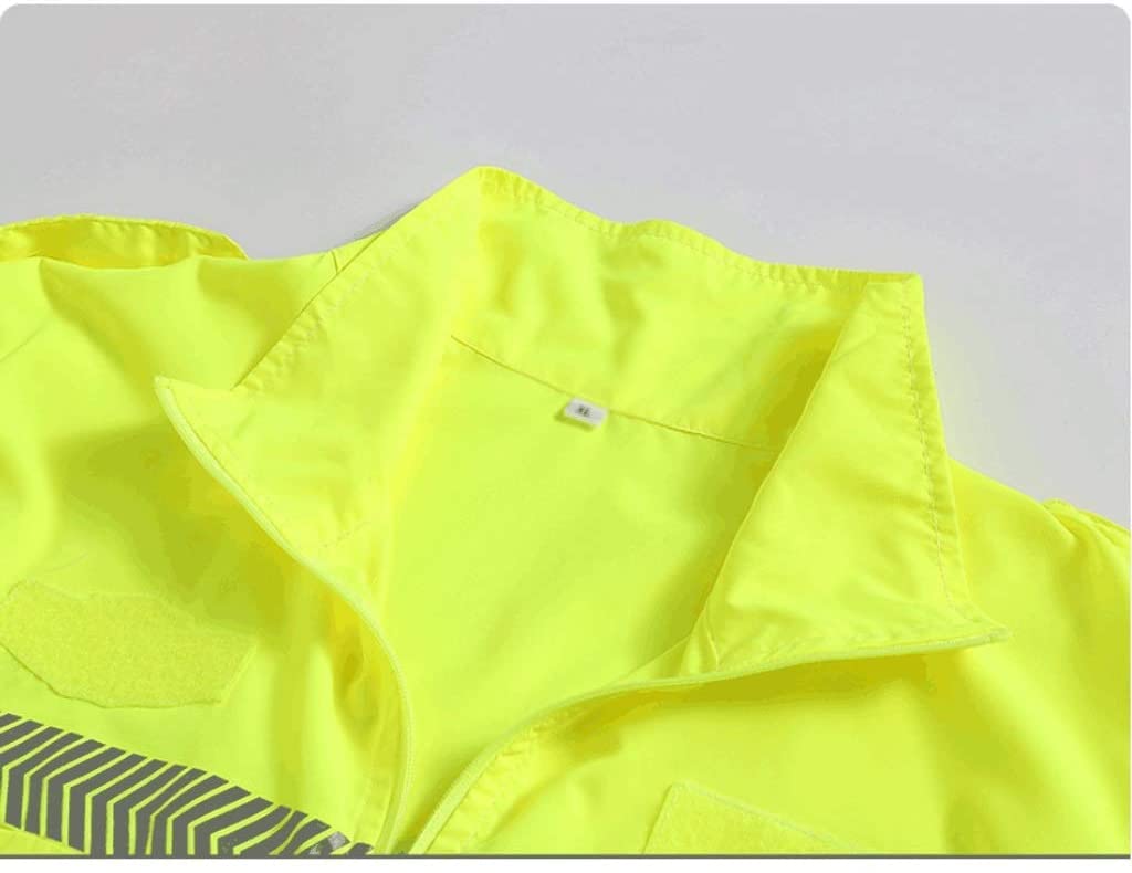 Kamizelka ochronna High Vis, Odblaskowa odzież chroniąca przed słońcem, kurtka odblaskowa z długim rękawem, na wynos, kamizelka budowlana do ekspresowej dostawy(Large)