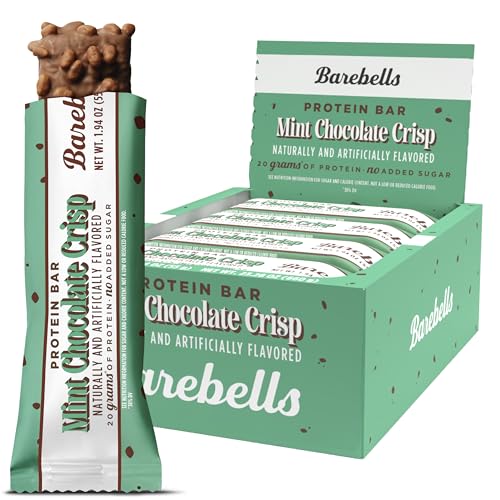 Image of Barebells Mint Chocolate Crisp Protein Bar - 20g Protein - No Added Sugar - 12 x 55g High Protein Snack - Post Workout Snack
