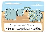💋 MODERN TIMES Postkarte in der Größe: A6 im Motiv: NUR ZWEI VON DREI ELEFANTEN. Passt z.B. toll für Fun Cartoon / SatireLUSTIG, Künstler / Künstlerin: ''KÖPENICKER CG FIEDLER, Tom'' , Art-Nr.: 1115-1999, aufgelegt vom Bielefelder Verlag anderskartig