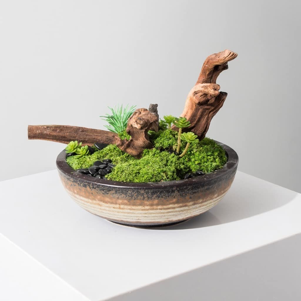 Bonsaï Artificiel Artificielle Vert Plante Bonsaï Simulation Arbre Potoudin Cadeau Salle de thé Porche Hall Desktop Ornements Bureau 8,6 Pouces Faux Arbre D'intérieur