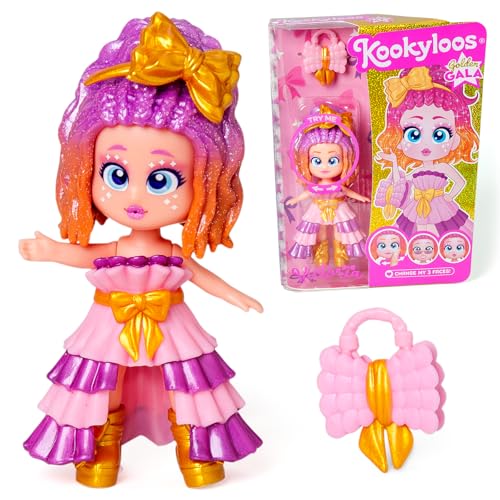 KOOKYLOOS Serie Golden Gala Victoria, Muñeca Coleccionable de la Serie Golden Gala, Contiene la muñeca Victoria, 1 Bolso, Ropa y Zapatos de Moda y 1 Accesorio, 1 muñeca, 3 Caras Diferentes