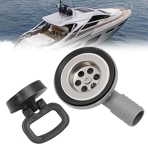 Konuooer Ø 55 mm Abwasserschlauch Edelstahl Ablauf Abflussrohr Ablaufgarnitur für siphon wohnmobil mit 20-25 mm Schlauchabgang 90° für Caravan Boot waschbecken ablaufgarnitur