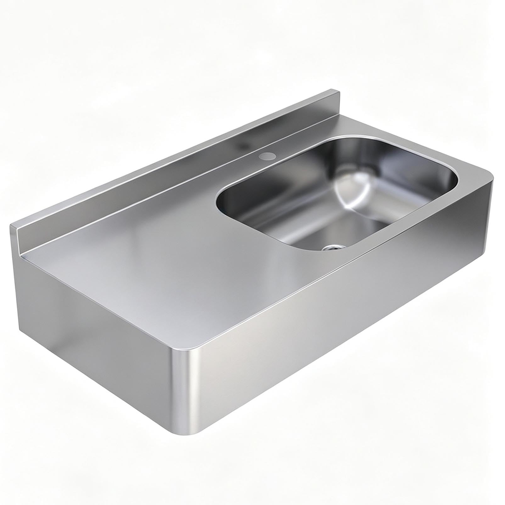 Lavabo de vanidad flotante tipo canal ahorrador de espacio para baño