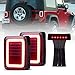 Upgraded Jeep Wrangler JK LED Tail Lights Smoked & Smoked Third High Brake Light - Reverse Lights Turn Signal Lamps Brake Lights Running Lights for Jeep Wrangler JK 2007-2017, 1 Year Warranty
