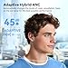 EarFun Adaptive Noise Cancelling Wireless Earbuds, 6 Mics AI ENC Call, Hi-Res Sound, LDAC, 40H Playtime, Multipoint Connection, Comfortable Fit, App Customization, Google Fast Pair, Wireless Charge