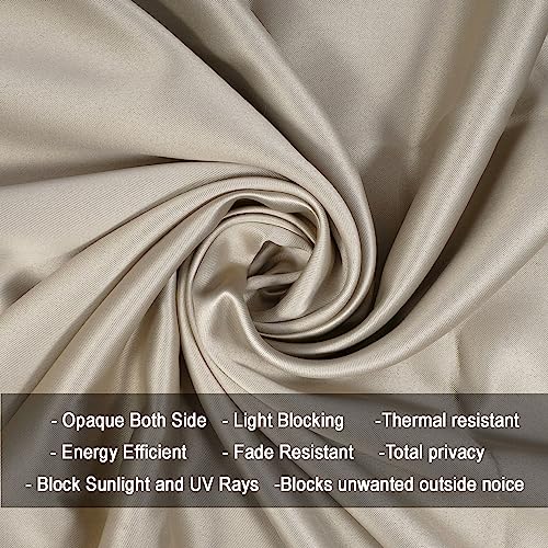 Image of HOMEMONDE 8 Feet Long Door Blackout Curtains Pack of 2 Twist Tab Top Thermal Drapes for Privacy and Sun Protection (96 Inches, Beige)