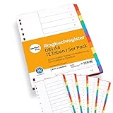 perfect line • Ordner-Register DIN-A4, 12-teilig, 5er Set, Karton, MADE IN GERMANY