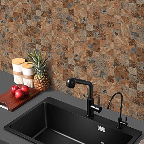 Midcard 10 Piece Peel And Stick Backsplash Imitation Rust Brown Pvc Tile, Kitchen Backsplash #TOP3