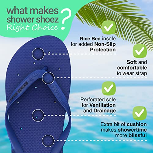 Image of Shower Shoez Men's Non-Slip Gym Pool Dorm Water Sandals Flip Flops