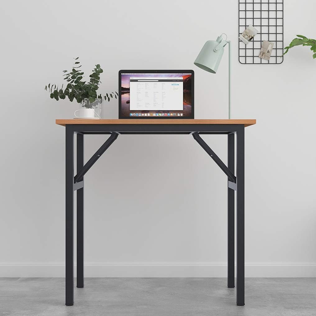 SogesGame 31.5 inches Computer Desk for Small Space, Small Folding Table Writing Compact Foldable Desk, No Install Needed, Teak Black