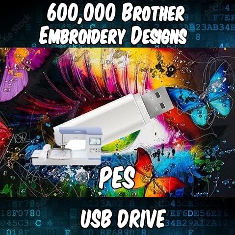 600,000 Embroidery Machine Patterns Designs Brother PES on USB