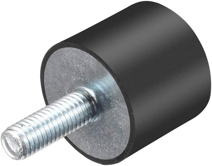 sourcing map M8 Thread Rubber Mounts,Vibration Isolators,Cylindrical Shock Absorber with Studs 30 x 25mm