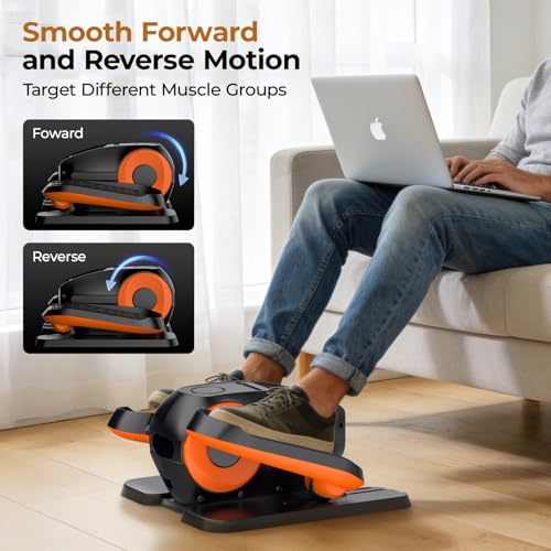 Variant 4 - Under Desk Elliptical Machine - Elliptical Leg Exerciser for Seniors, Pedal Exerciser 12 Speeds Portable Seated Pedal Exerciser with Remote Control Home Workout Exercise Equipment