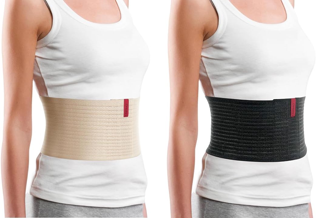 ORTONYX Beige and Black Color 6.25" Abdominal Binders Bundle 3XL