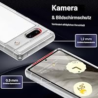 Liisooka Hülle für Google Pixel 7a, Militärische Ultra Slim Handyhülle, Nie Vergilbung, Kratzfeste, Harte PC-Rückseite Case, Stoßsichere Transparente Schutzhülle, Durchsichtig – Ansicht 5