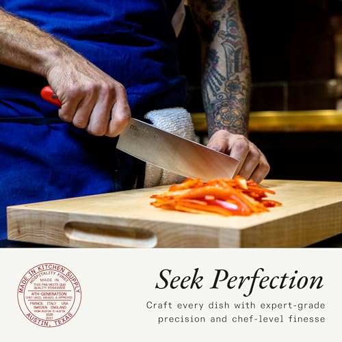 Image of Made In Cookware - 6 inch Nakiri Knife - Crafted in France - Full Tang With Harbour Blue Handle