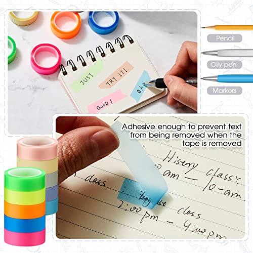 Outus 20 Roll Highlighter Tape Removable 1/2 Inch X 16.4 Ft Per Roll Fluorescent Neon Tapes Tape Refills Highlighting Strips With 2 Pcs Tape Dispensers For Teacher Student Reading Home Office Supplies #TOP4