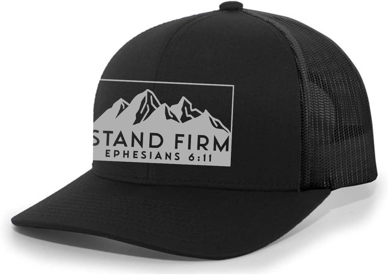 Trenz Shirt Company Mens Christian Hat Embroidered Stand Firm Ephesians 6:11 Scripture Mesh Back Trucker Hat