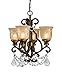 7504-bu-cl-s Crystorama Norwalk Clear Swarovski Elements Crystal On Wrought Iron Chandelier Handpainted With Amber Glass Pattern