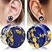 Stuppendux 2PCS Stone Flared Ear Tunnels Expander Plugs Stretcher Kit Gauge Stylish Body Piercing Plugs for Fashionable Individuals 5/8