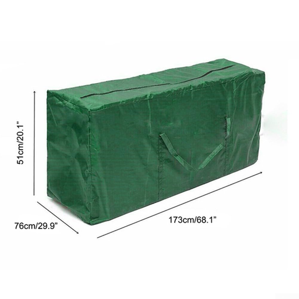 Borsa portaoggetti per cuscini da giardino, resistente, impermeabile 210D, in tessuto Oxford per esterni, con manico, 173 x 51 x 76 cm, verde