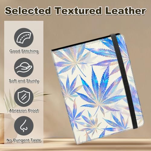 Image of Photo Album 4x6 120 Photos with Strong Elastic Band, Cannabis Leaf | Large Capacity Premium Leather Picture Album, Portable Wallet Albums Photo Book for Family Anniversaries Wedding Baby