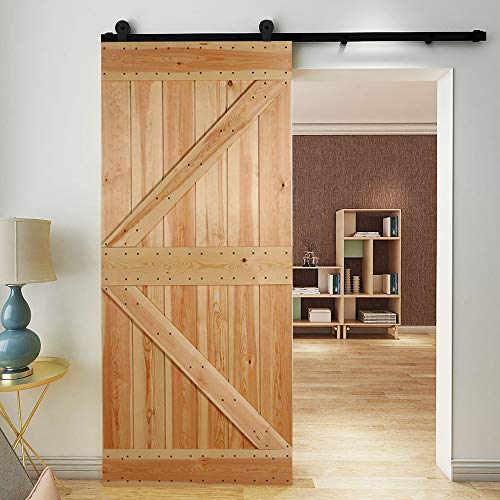 CCJH 4FT Sliding Barn Door Hardware Kit, Heavy Duty, Smoothly and Silently, Easy
