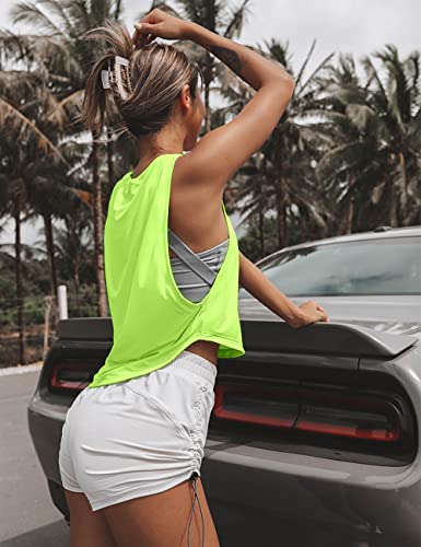 Sanutch High Neck Crop Top Workout Shirts Cropped Muscle Tank for Women3