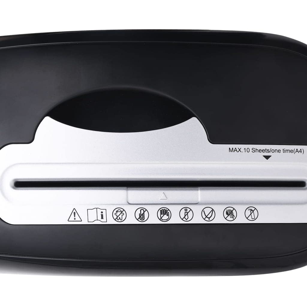 Aktenvernichter Mikroschnitt 10 Blatt mit 10 Liter Behälter Schwarz, Bürogerät für Dokumente, Kreditkarten geeignet, leise 68 dB, kompakt für Homeoffice und Arbeitsplatz