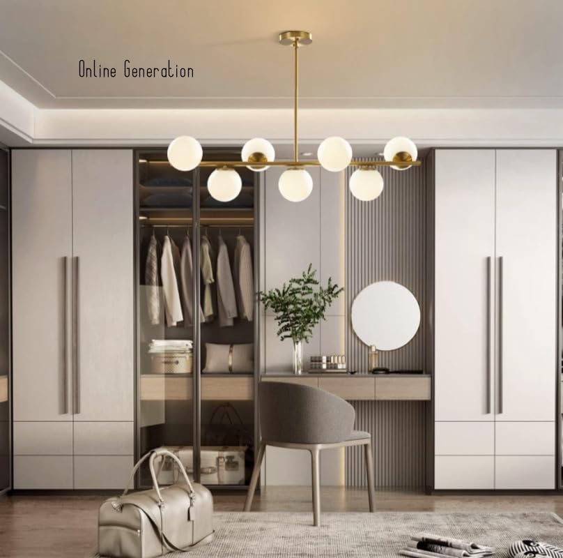 Image of Wall Lamp Chandelier Pendant Light, Home Decor for Bedroom, Living Room, Hallway, Cafe, Hotel, Restaurant (7 Light White Hanging LAMP with LED Bulb Pack of 1)