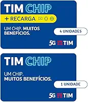 TIM Chip Kit 5 unidades: 1 sem recarga e 4 com recarga