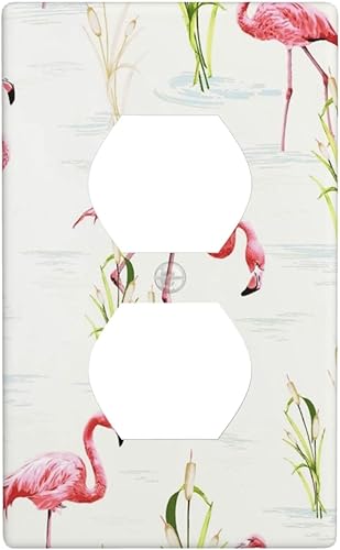 Miniatura 37 de Placas de pared para receptáculo de dispositivo dúplex de 1 banda, cubiertas de toma de corriente azul retro onduladas, cubiertas decorativas para