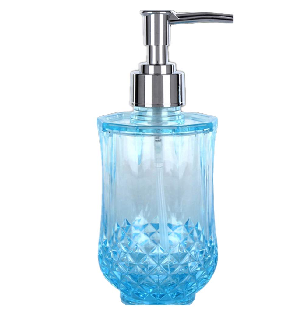 SELLONWANELO Blue Acrylic Hand Soap Dispenser Dish Lotion Pump Bottle Bathroom Kitchen