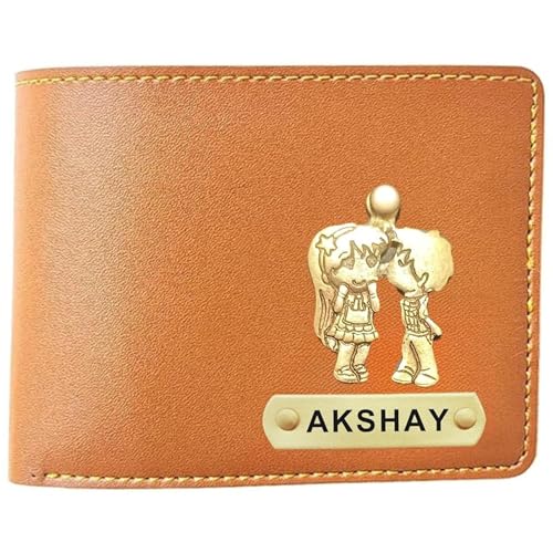 Genuine Leather Customised Wallet - Men's Birthday Gift - Tan
