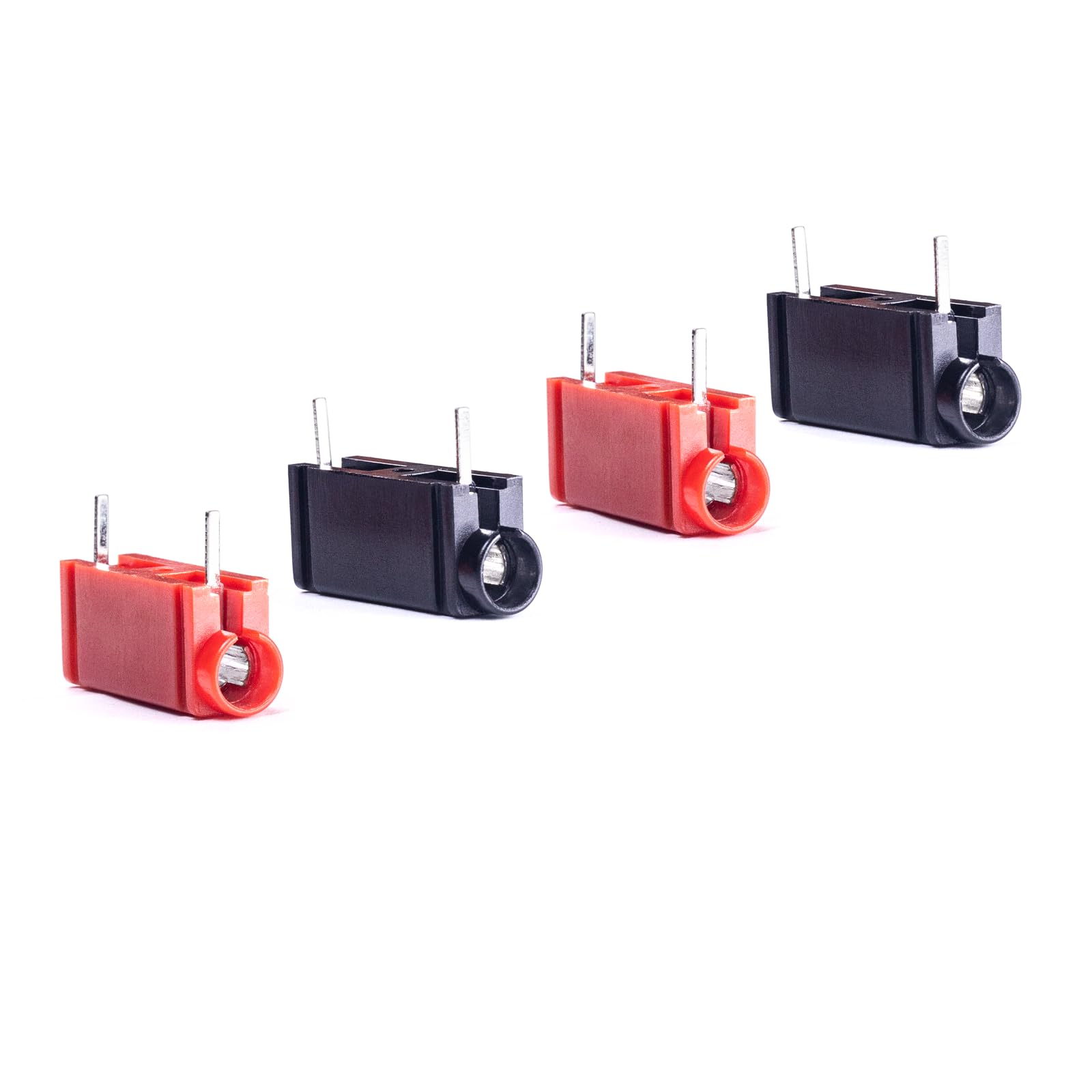 BOCEUC 4mm Test Jack, Horizontal Straight PCB 4mm Banana Female Jack Test Socket Red + Black