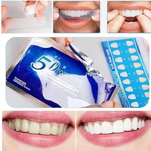 Fitas adesivas clareamento dental 5d white kit de clareamento dental 28 peças 14 dias