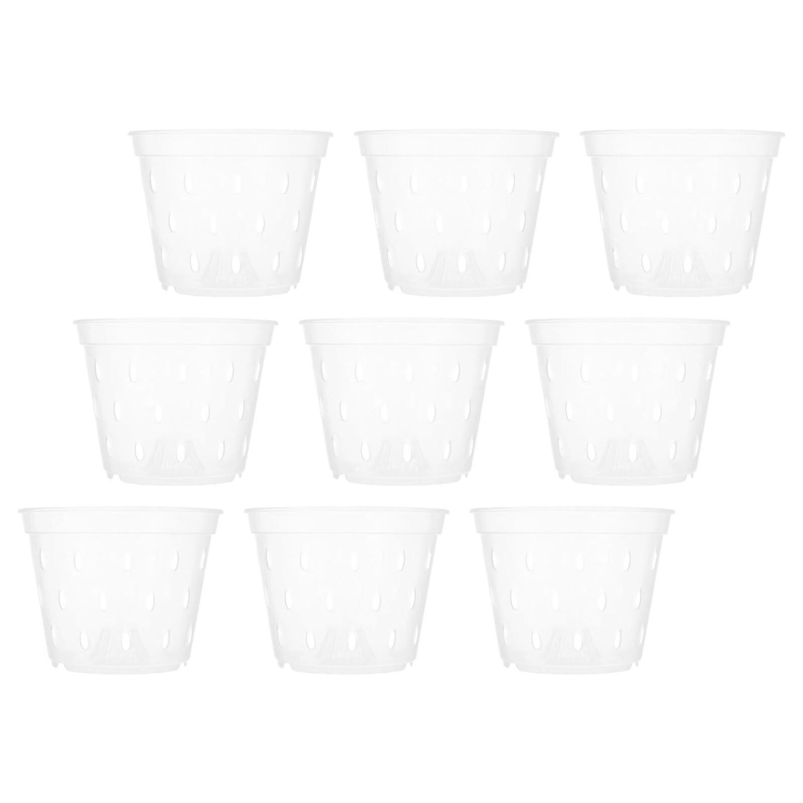 Pot plastique transparent pour orchidées : lot de 9 pots de pépinière avec drainage