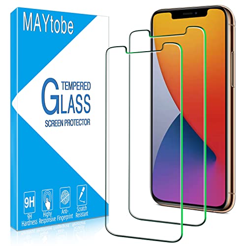 MAYtobe [2 Pack] Screen Protector For iPhone 11 Pro Max/iPhone XS Max 6.5-Inch Tempered Glass, Case Friendly, 9H Hardness, Bubble Free, Anti Scratch, Ultra Resistant