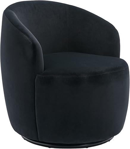 Miniatura 7 de Homtique Silla pequeña giratoria de barril, cómodas sillas redondas para sala de estar y dormitorio, sofá individual giratorio de 360 grados, silla