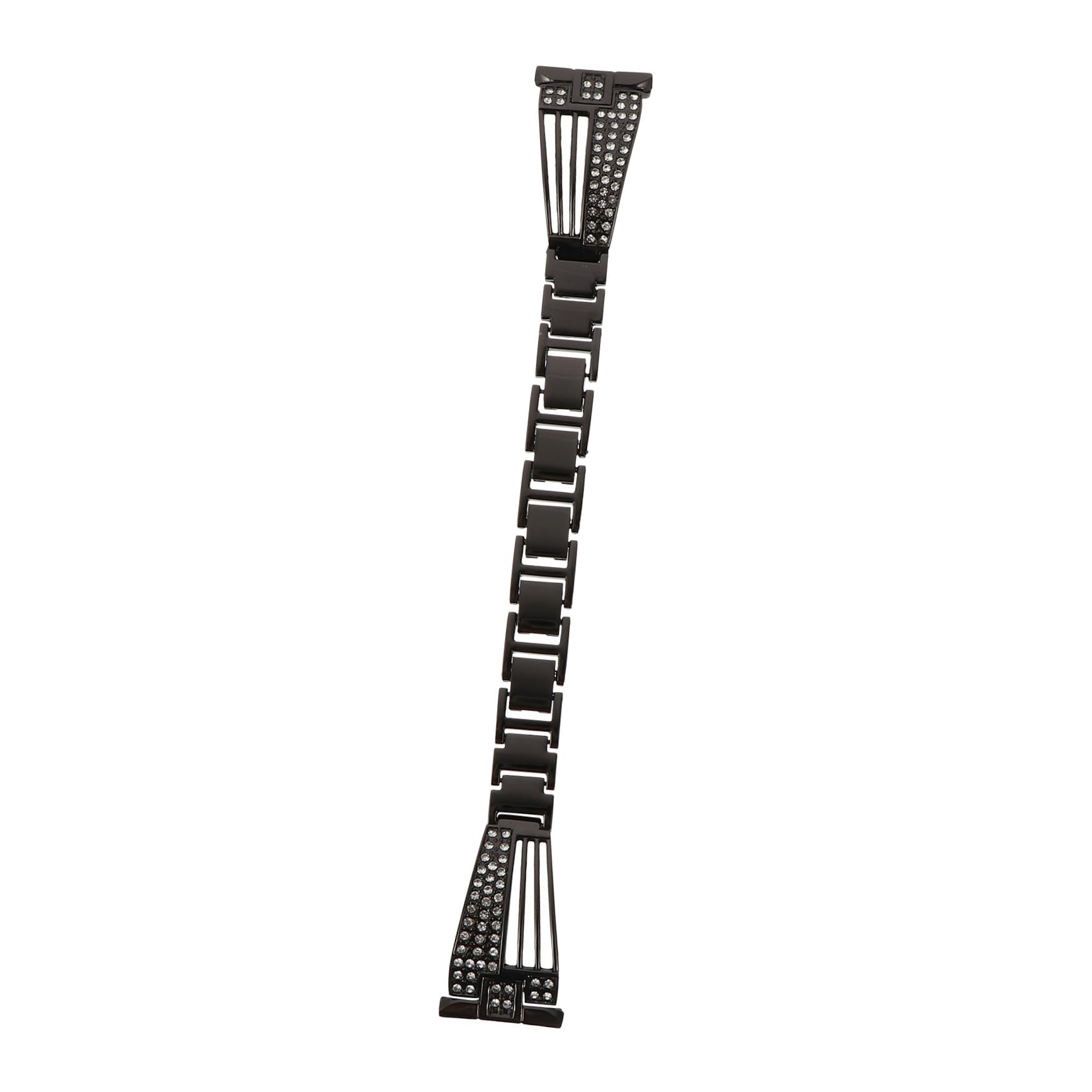 Correa de acero inoxidable resistente con banda de reloj de rhinestone elegante 8