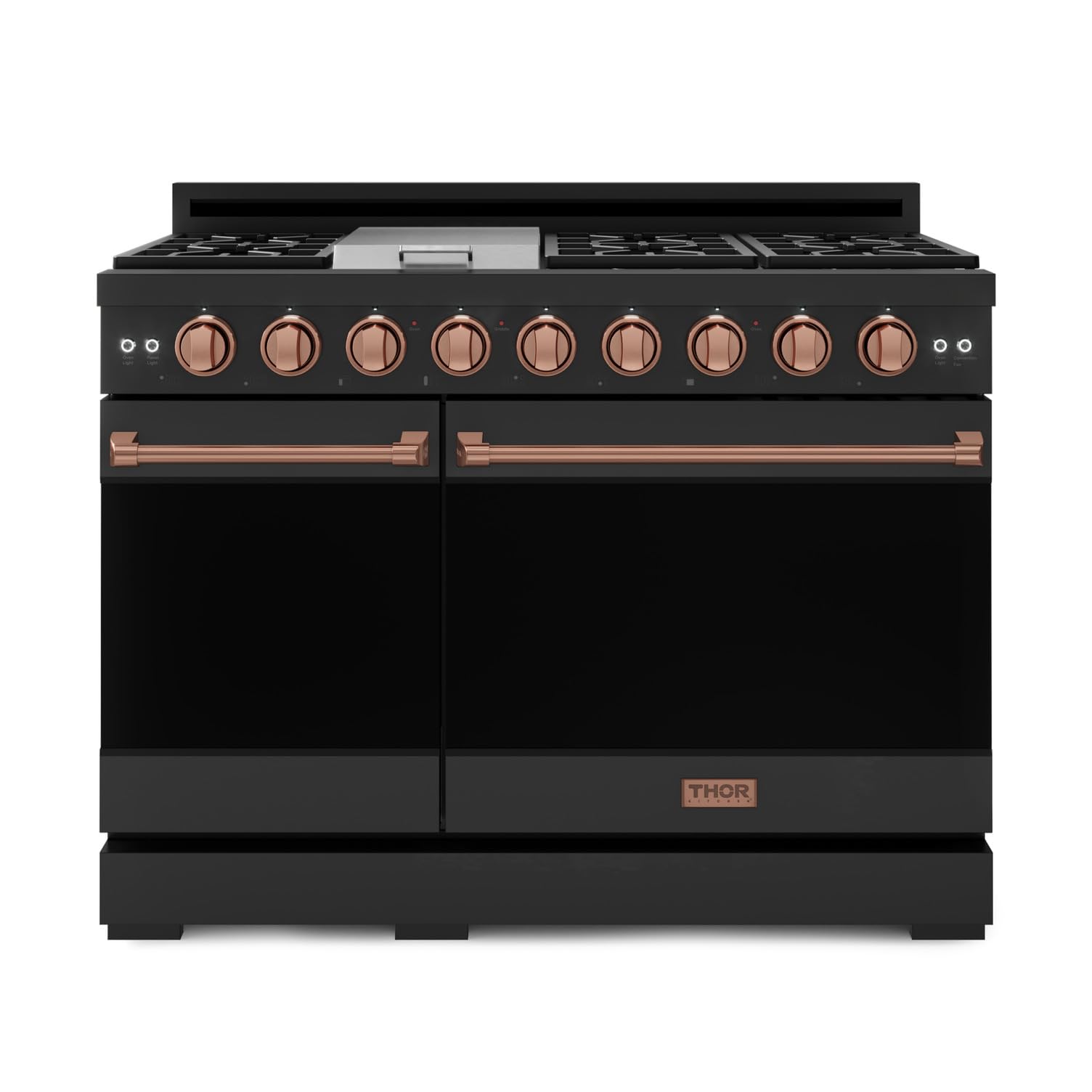 Gordon Ramsay by THOR Kitchen 48 Inch Professional Liquid Propane Range with Tilt Panel Touch Control in Black/Rose Gold