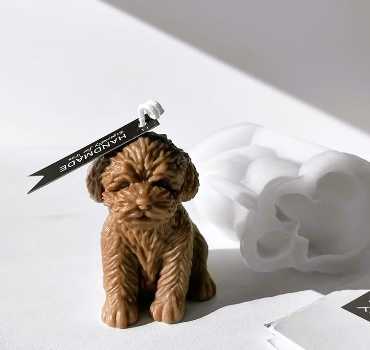 2 stuks Honden Kaars Mallen | Anti-aanbak en Flexibele Kaarsen Maken Mallen voor - Hond Siliconen Kaars Mal, Ambacht Maken Benodigdheden voor Aromatherapie Kaars Zeep Lotion Maken Neamou
